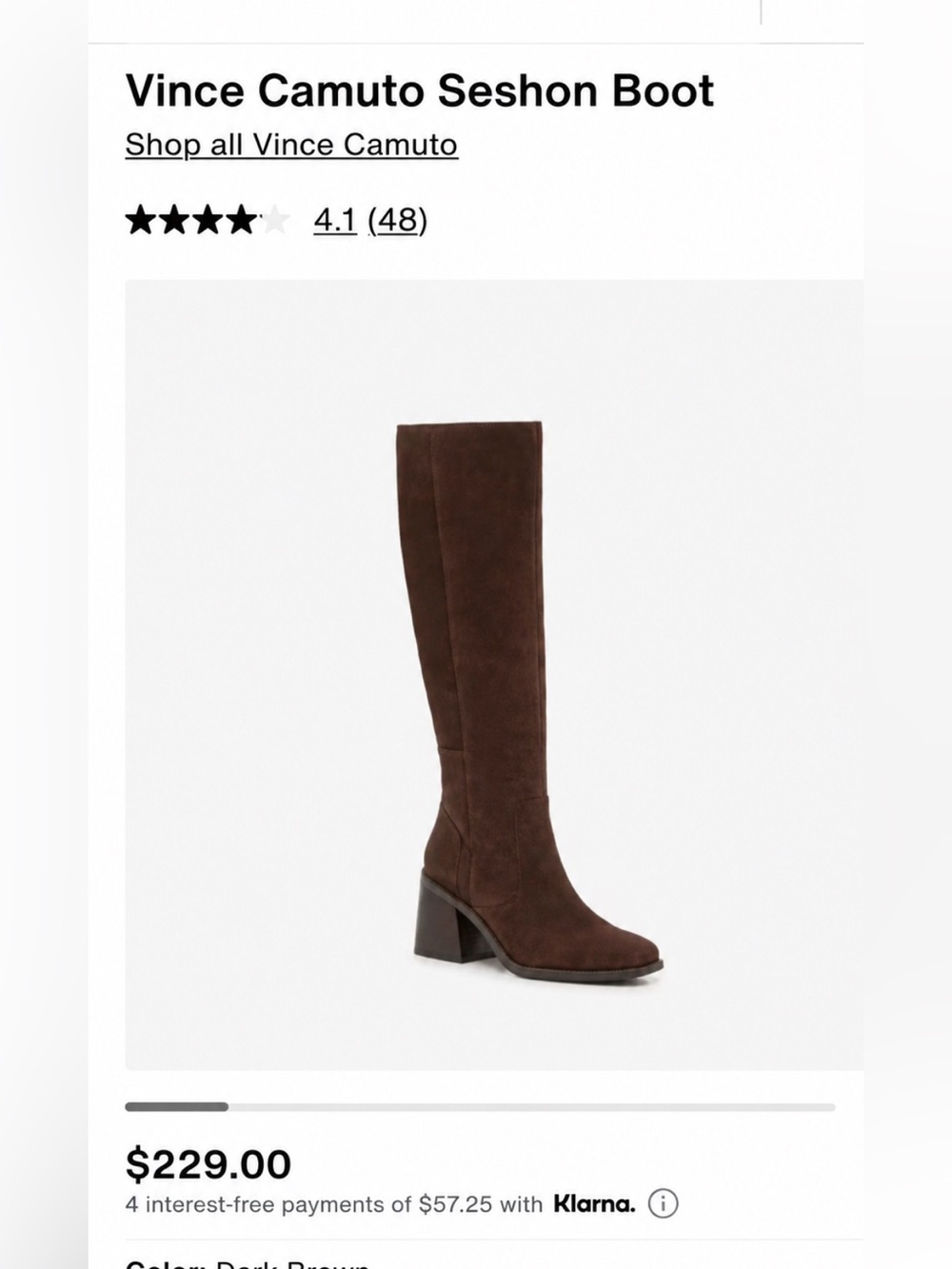 Vince Camuto Dark Brown Suede Over-the-Knee Block Heel Boots